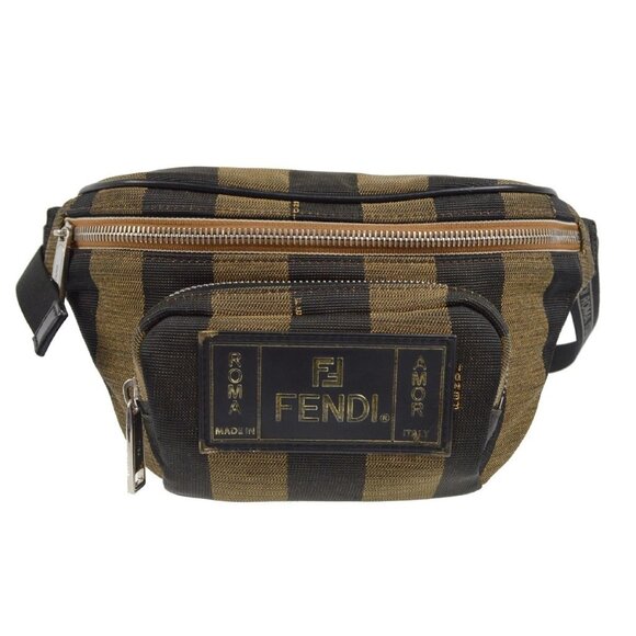 Fendi Brown Black Pequin Bum Bag - Picture 1 of 10